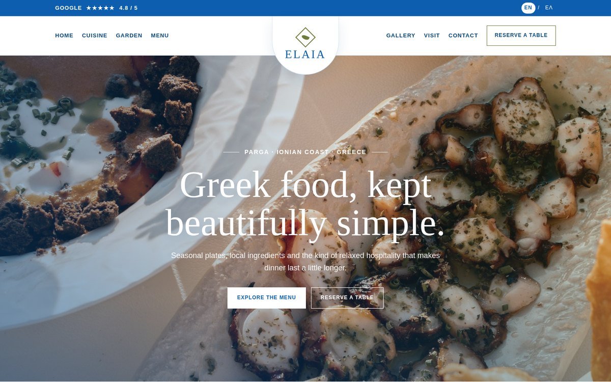 Elaia website template